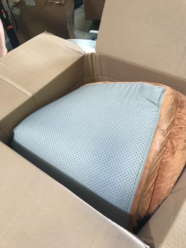 Photo 1 of CWAWZ Dog Beds for Large Dogs, Orthopedic Dog Bed with Cooling Gel Memory Foam, Waterproof Large Pet Bed with Removable Washable Cover, 36" Pet Sofa Couch Dutch Velvet with Bone Toy, Brown