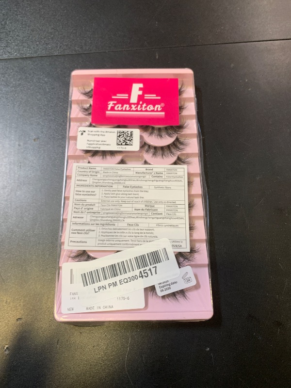 Photo 1 of FANXITON Mink Lashes with Clear Band 15 MM 10 Pairs Cat-Eye Lashes Natural Look False Eyelashes Pack Wispy Eyelashes 3D Faux Mink Eyelashes