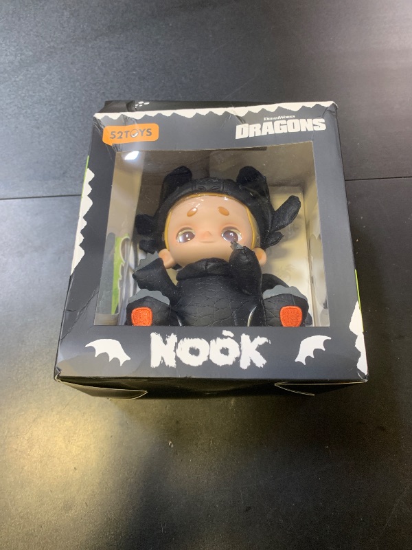 Photo 1 of 52TOYS Nook Limited Edition - Nook x Toothless Plush Toy, Elastic Vinyl Face Craft, 6.69inch Collectible Action Figure, Giftable Hanging Ornament & Desk Decor