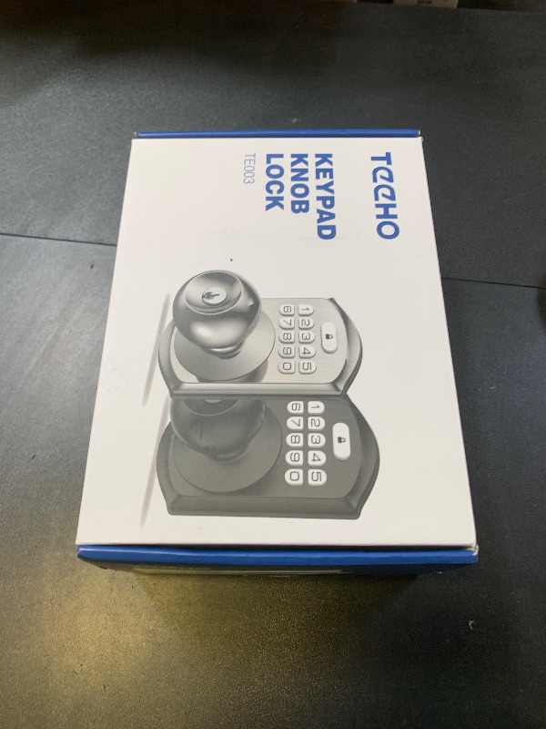 Photo 1 of TEEHO Keyless Entry Keypad Door Lock with Handle, Electronic Digital Smart Locks for Front Door, Easy to Install Keypad Deadbolt with Code for Bedroom, Anti-Peeping Password