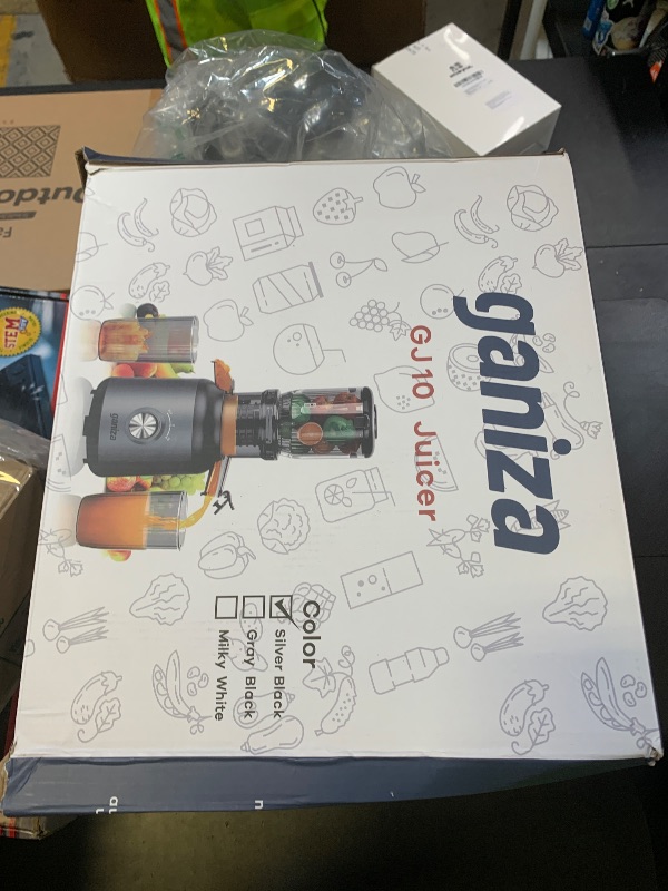 Photo 1 of Ganiza Juicer Machines, Slow Masticating Juicers with Large Feed Chute for Whole Fruits & Vegetables, Cold Press Juicer with 3 Replace Filters for Batch Juicing, Easy to Clean, BPA Free(Silver)