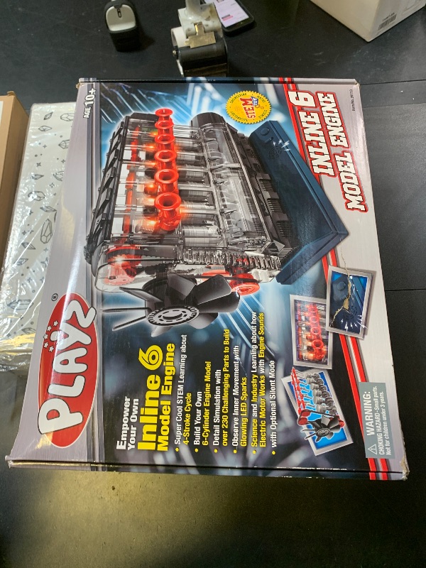 Photo 1 of Playz Inline 6 Engine Model Kit - Build Your Own STEM Inline 6 Small Engine That Runs Kit for Adults & Kids Age 10-12+, Visible Inline 6 Mini Engine Kit That Works for Adult w/ 230 STEM Parts