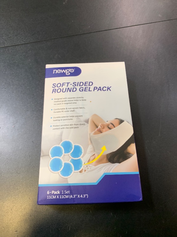 Photo 1 of NEWGO Small Ice Packs for Injuries, 6 Pack Round Ice Packs for Face, Hot Cold Pack Circular Cold Compress with Cloth Backing & Sleeve for Pain Relief, Toothaches, Breast Surgery