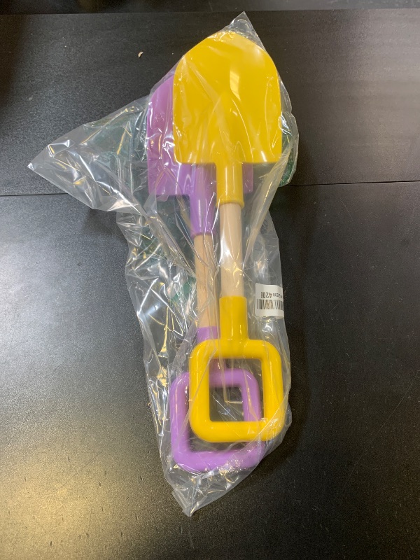 Photo 1 of LNCOJOLM Long Beach Shovel Sand Spades Wood Handle, Sturdy Scoop Sandbox Toys for Kids Adults, Garden Backyard Planting Tools Kit for Digging, ABS Plastic Spade Beach Essential - Yellow Purple