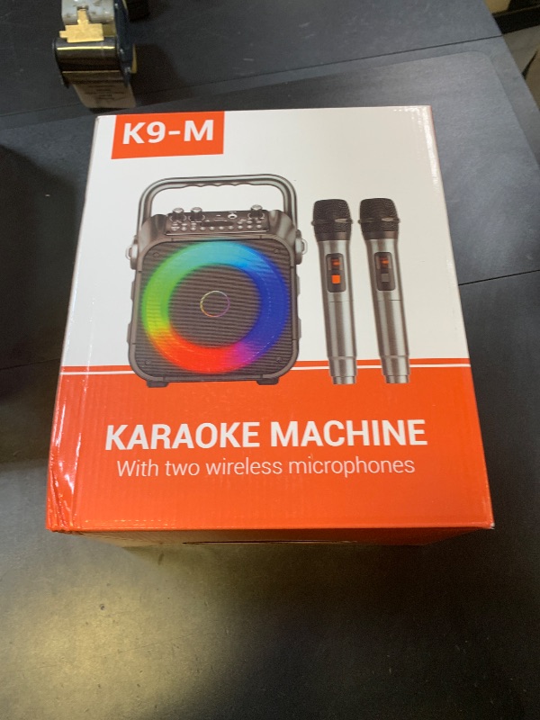 Photo 1 of Karaoke Machine, Portable Bluetooth Speaker with 2 Wireless Microphones for Adults & Kids with Lights, Karaoke Microphone with PA System Supports USB/TF/REC/FM/AUX for Home Party Home System Packages