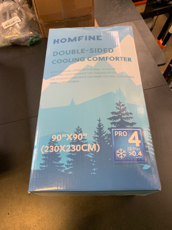 Photo 1 of HOMFINE Cooling Comforter Japanese Double-Sided Cold Tech Fabric Cooling Blanket for Night Sweats Hot Sleepers, Q-Max 0.45 Soft Breathable Silky Smooth Lightweight Grey Summer Comforter Queen