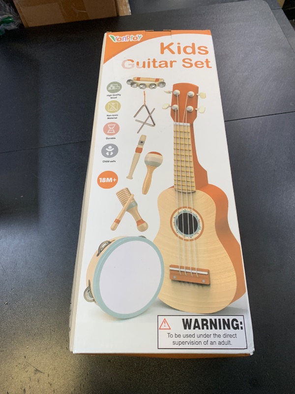 Photo 1 of Kids Guitar Set - Toys for 2 3 Year Old Boy & Girls Birthday Gifts, 7 in 1 Montessori Musical Instruments for Toddlers 2-4, Musical Band Sets with Ukulele/Flute/Tambourine/Maracas Toys for Kids 3-5