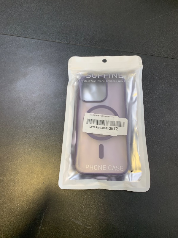 Photo 1 of SUPFINE Magnetic for iPhone 16 Pro Case (Compatible with MagSafe) (Military Grade Drop Protection) Slim Translucent Matte Shockproof with Anti-Fingerprint Phone Case,Dark Purple