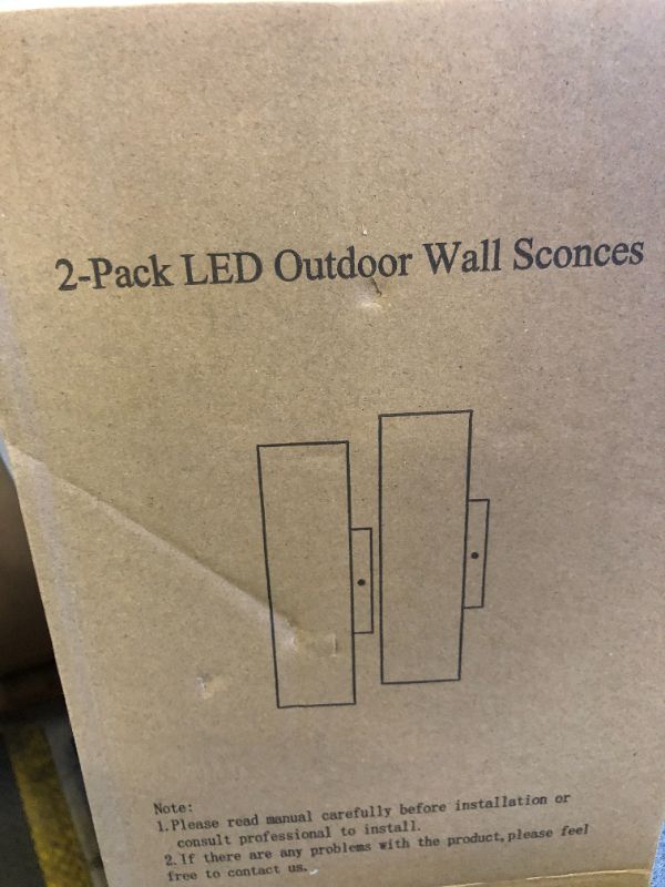 Photo 1 of BesLowe 2-Pack Outdoor Wall Lights, LED Up and Down Lights Outdoor, Modern Wall Sconces Porch Light, Black Exterior Lighting Fixtures Wall Mount, Outside Lights for House Front Door Garage, 3000K
