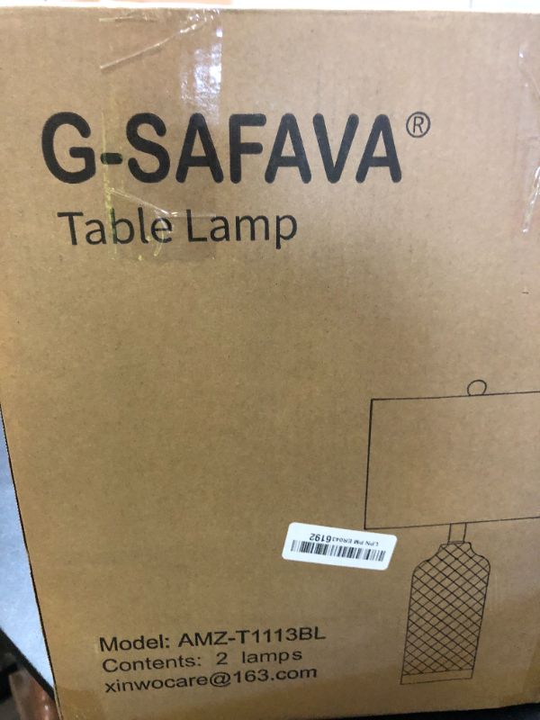 Photo 1 of G-SAFAVA 24.25" Modern Ceramic Blue Table Lamps Set of 2 for Living Room, Farmhouse, Bedside, Coastal Bedroom, Side & End Tables
