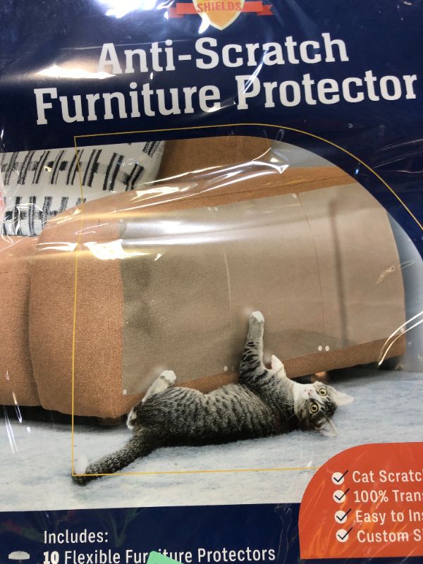 Photo 1 of Stelucca Amazing Shields Anti Cat Scratch Furniture Protector - 10 Pack 17” by 12” Couch Protector from Cat Claws w/Twist Pins - Strong, Clear, Easy-to-Apply Scratching Deterrent and Shield for Sofa