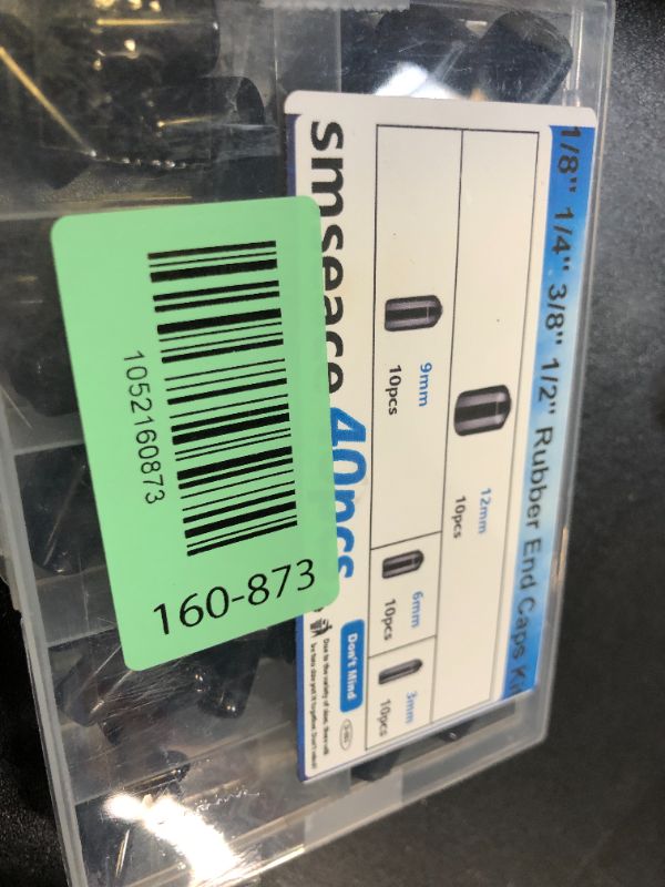 Photo 1 of smseace 40pcs Rubber End Caps - 4 Sizes (1/8", "1/4", "3/8", "1/2 Inch) Black Vinyl Round Rubber Tip Caps for Bolts & Screws
