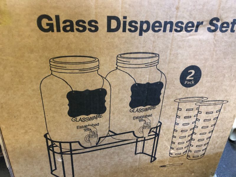 Photo 1 of 1 Gallon Glass Drink Dispensers For Parties?Lemonade Beverage Dispenser With Stand And Spigot For BBQ, Picnic, Party,Laundry Detergent Dispenser