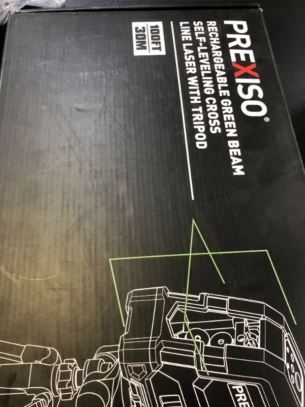 Photo 1 of PREXISO Laser Level with Tripod - 100Ft Rechargeable Dual Modules Line Laser, Self Leveling Wide Angle Cross Leveler Tool for Construction, Floor Tile Renovation with Magnetic Base, Target Plate, Bag