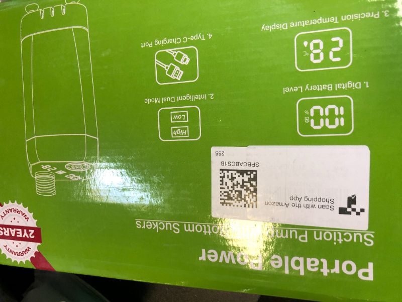 Photo 1 of Spopal Portable Shower for Camping, [Long-Lasting] 6000mAh Rechargeable Camping Shower with Intelligent LED Display, 4 Spray Modes, IPX7 Waterproof Outdoor Camp Pump for Hiking, Travel, Car, Pet(Bk)