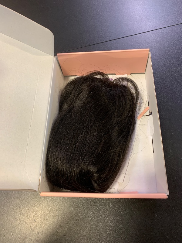 Photo 1 of MY-LADY Human Hair Toppers for Women Real Human Hair Thin 10 * 12CM Silk Base with Lace 130% Density Clip in Remy Hairpieces 18 Inch Natural Black