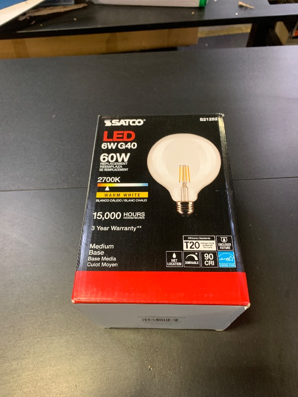 Photo 1 of Satco S21252 6G40/CL/LED/E26/927/120V - 6 Pack
