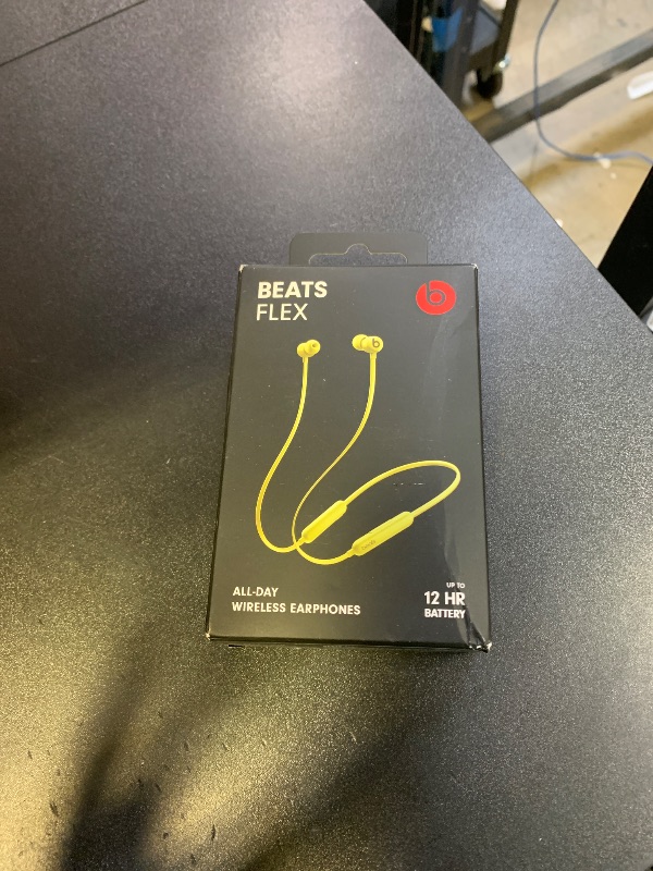 Photo 1 of Beats Flex Wireless Earbuds - Apple W1 Headphone Chip, Magnetic Earphones, Class 1 Bluetooth, 12 Hours of Listening Time, Built-in Microphone - Yuzu Yellow