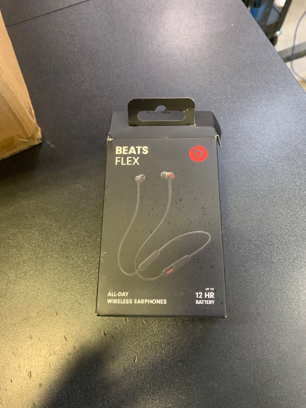 Photo 1 of Beats Flex Wireless Earbuds - Apple W1 Headphone Chip, Magnetic Earphones, Class 1 Bluetooth, 12 Hours of Listening Time, Built-in Microphone - Black
