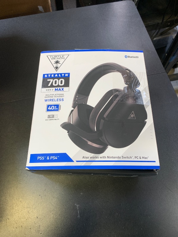 Photo 1 of Turtle Beach Stealth 700 Gen 2 MAX Wireless Amplified Multiplatform Gaming Headset for PlayStation (PS5, PS4), Windows PC with Bluetooth, 40+ Hour Rechargeable Battery, 50mm Nanoclear Speakers – Black