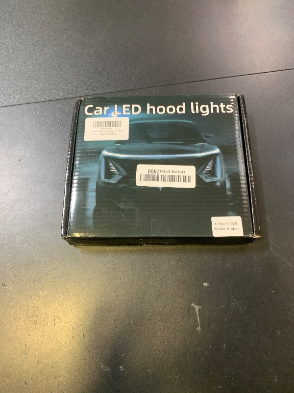 Photo 1 of Dynamic Scan Start Up Hood Light Strip Sequential Flowing Turn Signal Lights Flexible DRL Daytime Running Light Car Led Light Strip Exterior,Dual Color Amber White Switchback 12V 70inch (1 Set)