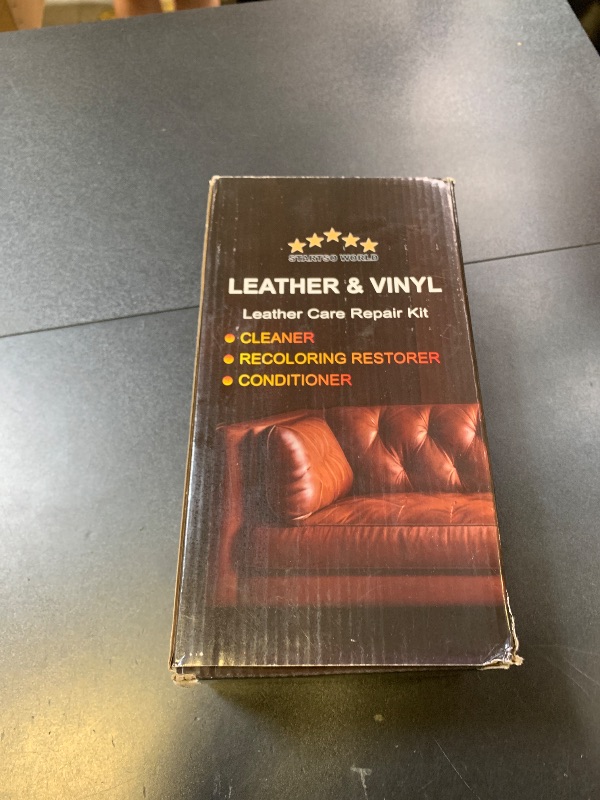 Photo 1 of STARTSO WORLD Leather Restoration Kit | Includes Leather Recoloring Balm, Leather Cleaner, Protection Cream| Restores & Repairs (Dark Brown)