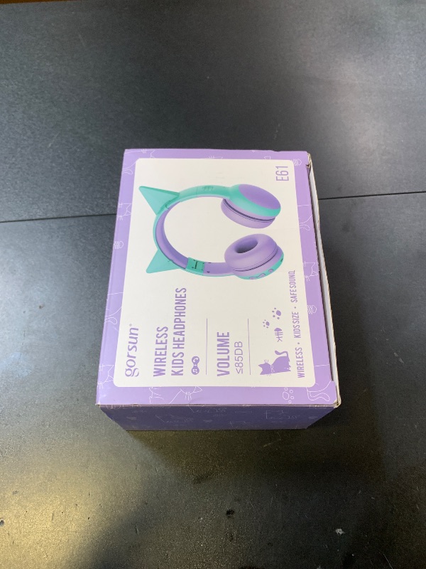 Photo 1 of gorsun Kids Bluetooth Headphones, Over-Ear Toddler Headphones with Microphone, 85dB/94dB Volume Limited, 68H Playtime, Bluetooth 6.0, Portable Kids Wireless Headset with Cat Ears (Purple)