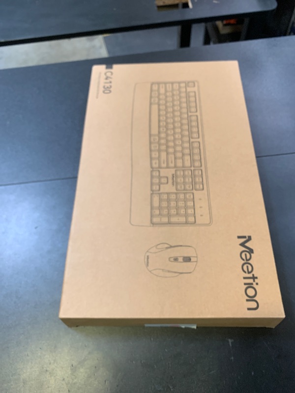 Photo 1 of MEETION Wireless Keyboard and Mouse, Full-Sized Cordless Keyboard with Wrist Rest and 3 DPI Adjustable Mouse, 2.4G Wireless, Compatible with PC/Computer/Laptop/Windows/Mac, Pink