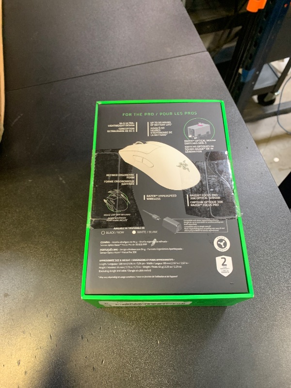 Photo 1 of Razer DeathAdder V3 Pro Wireless Gaming Mouse: 64g Lightweight Ergonomic - 30K DPI Optical Sensor - Gen-3 Optical Switches - 8 Programmable Controls - Up to 90 Hr Battery - White
