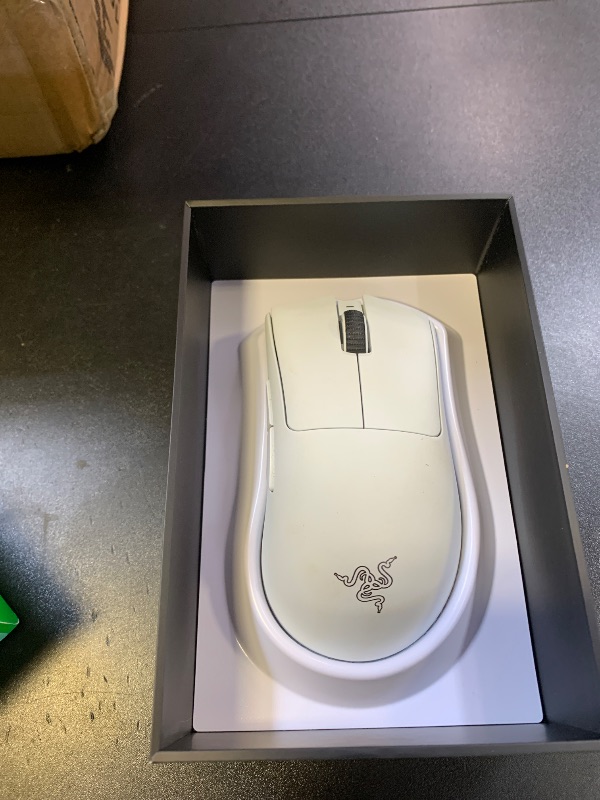 Photo 1 of Razer DeathAdder V3 Pro Wireless Gaming Mouse: 64g Lightweight Ergonomic - 30K DPI Optical Sensor - Gen-3 Optical Switches - 8 Programmable Controls - Up to 90 Hr Battery - White