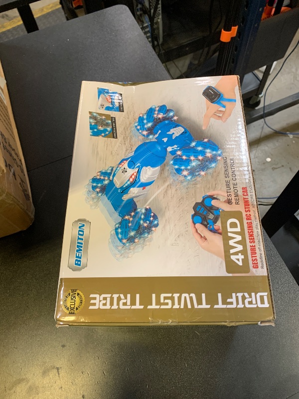Photo 1 of BEMITON Boys Aged 6-12 Birthday Gift Ideas- Gesture Sensing RC Stunt Car Toy for Kids, Hand-Controlled 2.4Ghz Remote Control Twist Cars, 4WD All-Terrain Off-Road Vehicle