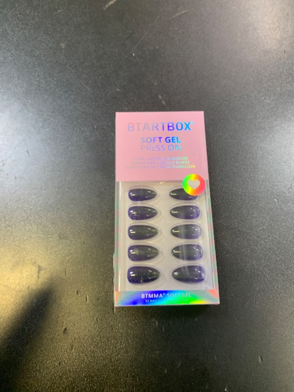 Photo 1 of BTArtbox Press On Nails Short - Witch's Emerald, Sparkle Cat Eye Blue Almond Halloween Press On Nails with Nail Glue for Woman, Soft Gel Glue On Nails in 16 Sizes - 32 Stick On Nails Kit