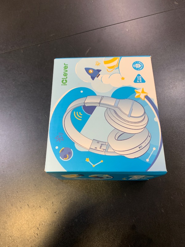 Photo 1 of iClever BTH12 Kids Bluetooth Headphones,Colorful LED Lights Kids Headphones Wireless,74/85dBA Safe Volume,85H Playtime,Fast Charging,Bluetooth 5.2,Over Ear,Built-in Mic for iPad/Tablet/Airplane,Blue