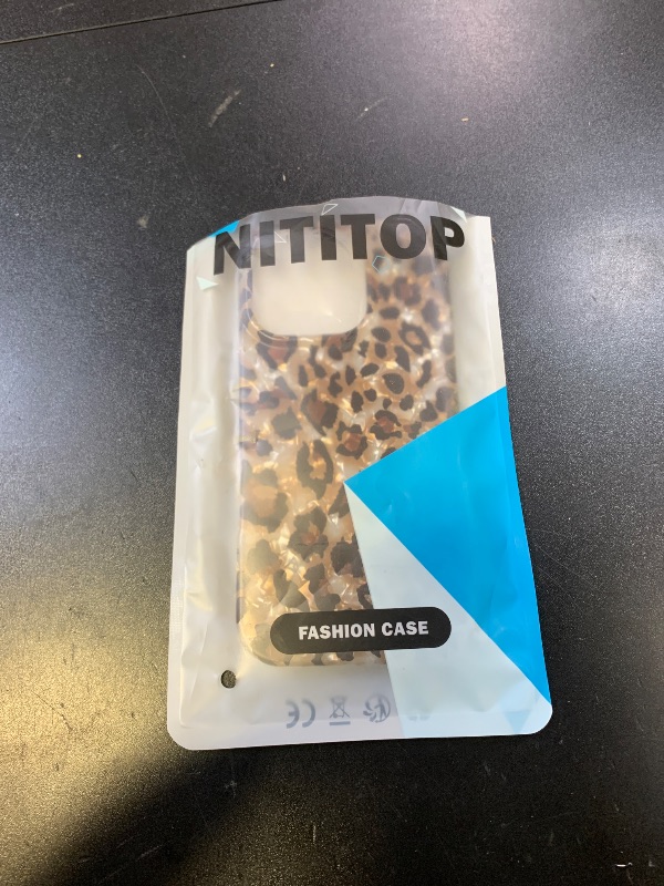 Photo 1 of NITITOP Compatible with iPhone 14 Pro Case Cute Stylish Leopard Print Amber Aesthetic Tortoise Design for Women Girls Men Soft TPU Shockproof Protective Cover - Brown