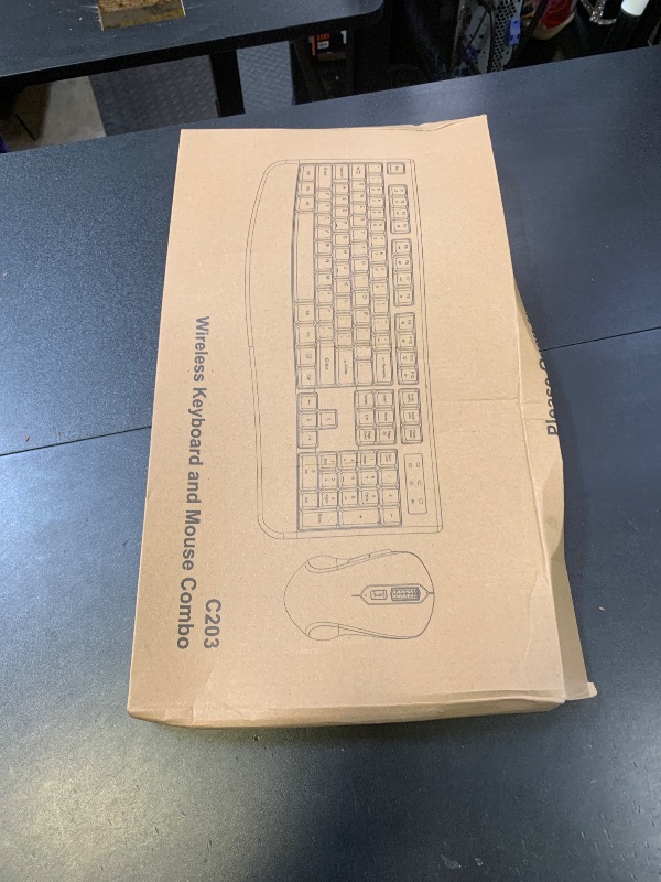 Photo 1 of Wireless Keyboard and Mouse Combo, EDJO 2.4G Full-Sized Ergonomic Computer Keyboard with Wrist Rest and 3 Level DPI Adjustable Wireless Mouse for Windows, Mac OS Desktop/Laptop/PC