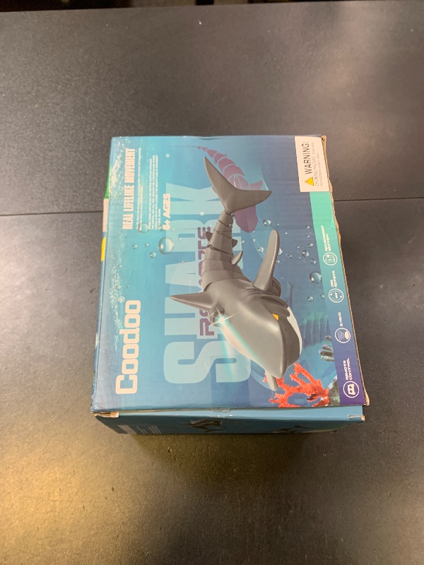 Photo 1 of 2.4G Remote Control Shark Toy 1:18 Scale High Simulation Shark for Swimming Pool Bathroom - Great Gift RC Boat Toys for 6+ Year Old Boys and Girls (with 2 Batteries)