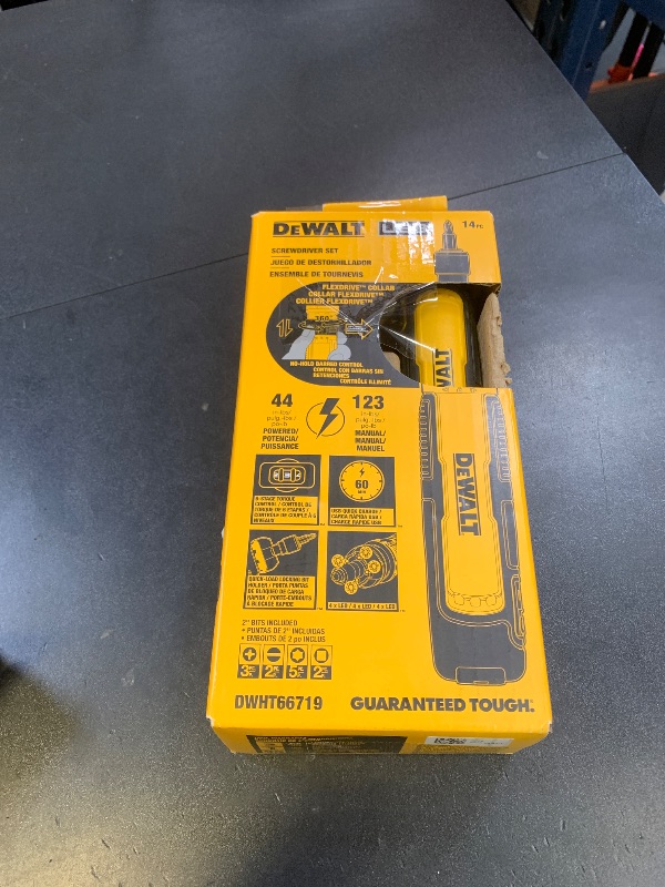 Photo 1 of DEWALT Cordless Screwdriver USB Rechargeable with FLEXDRIVE Control and Screwdriver Bit Set, Electric Screwdriver Cordless with LED Light (DWHT66719)