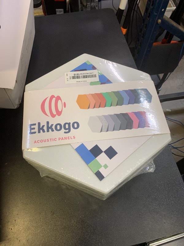 Photo 1 of Ekkogo Acoustic Panels - 12-Pack Soundproof Wall Panels, 12"X10.4"X0.4", High Density Sound Dampening - White Hexagon