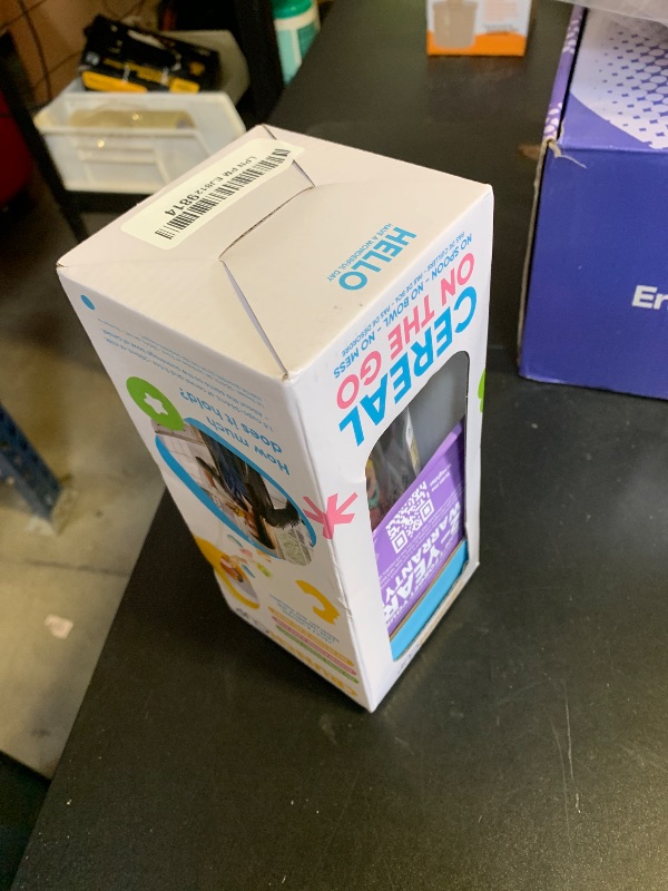 Photo 1 of CRUNCHCUP XL White - Portable Plastic Cereal Cups for Breakfast On the Go, To Go Cereal and Milk Container for your favorite Breakfast Cereals, No Spoon or Bowl Required