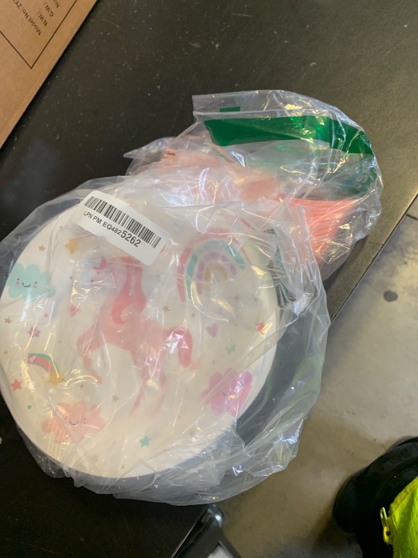 Photo 1 of 96PCS Magical Pastel Unicorn Paper Plates Napkins Rainbow Unicorn Party Decorations Unicorn Happy Birthday Tableware Set Serves 24 Guests Birthday Party Favors for Girl