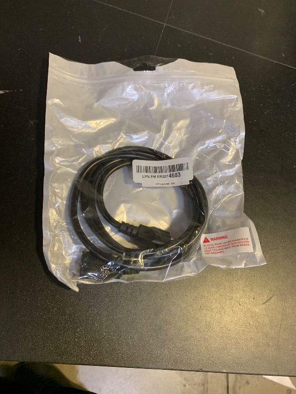 Photo 1 of 3 Prong Power Cord 15ft Long C13 Universal AC Electric Cable Replacement for Computer, Monitor, Printer, Desktop, PC, PSU Power Supply