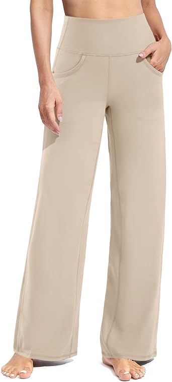 Photo 1 of Promover Wide Leg Pants Woman Yoga Pants with Pockets Stretch Loose Casual Lounge Sweatpants Petite/Regular/Tall Small*