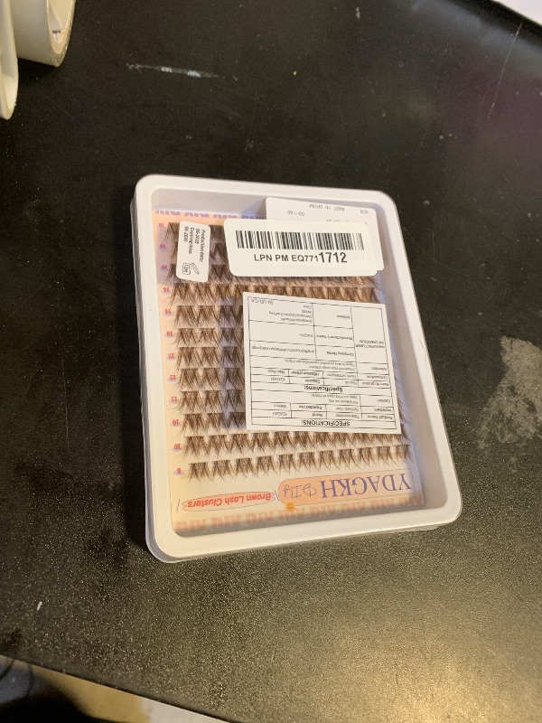 Photo 1 of Brown Lash Clusters Invisible Band Natural Eyelash Clusters Wispy Lash Extensions 8-16mm C Curly Dark Brown Cluster Eyelash Extensions DIY Clear Band Individual Cluster Lashes Slightly Fluffy 132Pcs