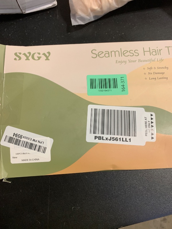 Photo 1 of 100PCS Black Hair Ties for Women, No Crease No Damage, Seamless Cotton Bands for Thick Thin Hair, Soft Ponytail Holders, Accessories for Girls