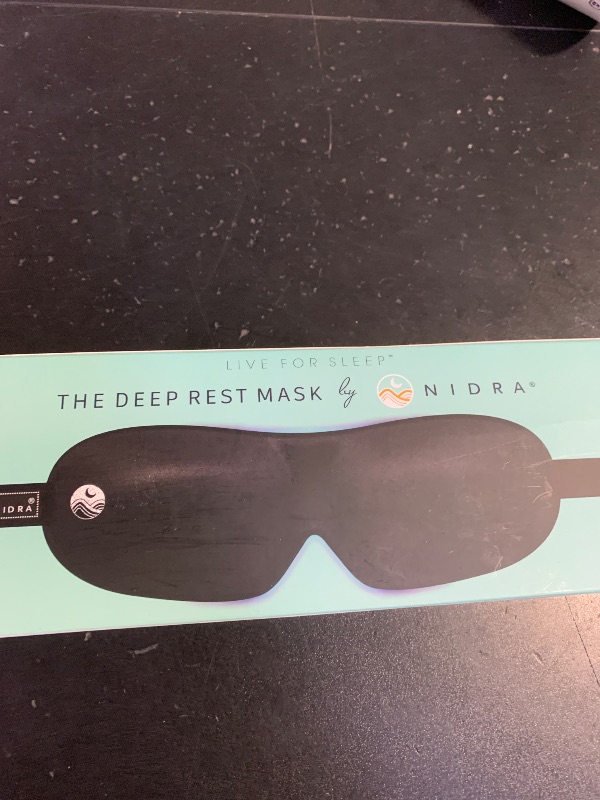 Photo 1 of Nidra Contoured Sleep Mask for Side Sleepers – Zero Pressure Fit, Light Blocking Eye Shade for Sleeping & Travel – Black, Standard Size