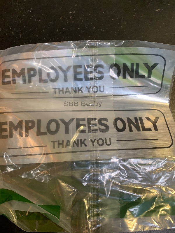 Photo 1 of 2pcs Employees Only Sign Stickers, Metal like Brushed Silver, 9"x2.5", Back Adhesive, Waterproof and Fade Resistant, Thick Premium Quality Vinyl, for Business Door Wall Signboard Office Store Restroom