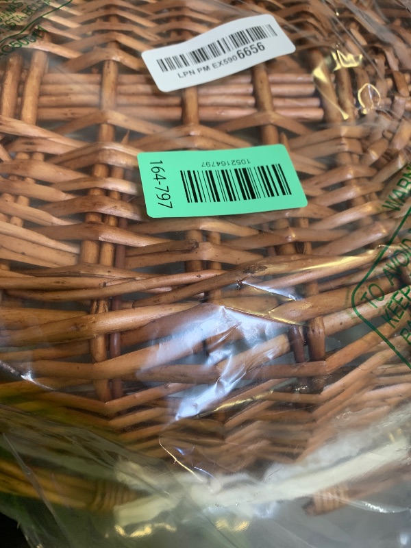 Photo 1 of Wicker Picnic Basket with Removable Liner Empty Picnic Baskets with Lid, Picnic Hamper with Foldable Handles for Picnic 2, Natural Color, Large