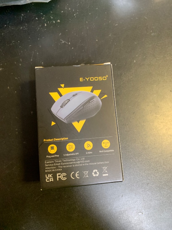 Photo 1 of E-YOOSO Wireless Mouse for Laptop, Portable Optical Computer Mouse, 6 Buttons, Cordless 2.4GHz with USB Receiver, 5-Level 4800 DPI, 18 Months Battery Life for PC Chromebook Windows Mac