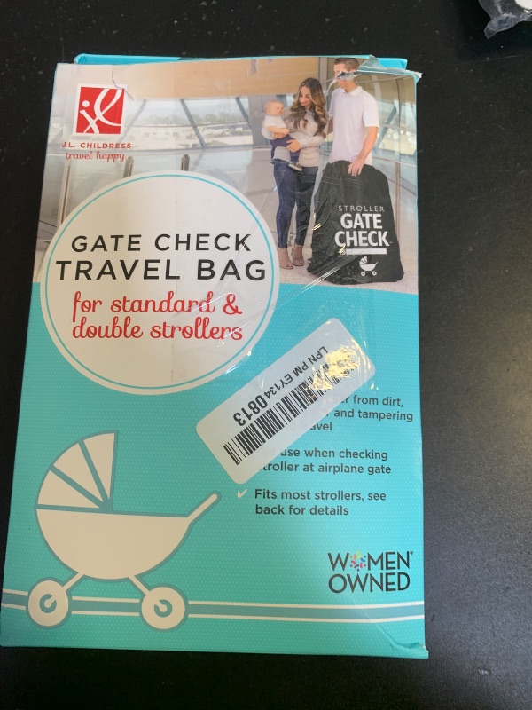 Photo 1 of J.L. Childress Gate Check Bag for Single & Double Strollers - Stroller Bag for Airplane - Large Stroller Travel Bag for Airplane - Air Travel Stroller Bag - Black