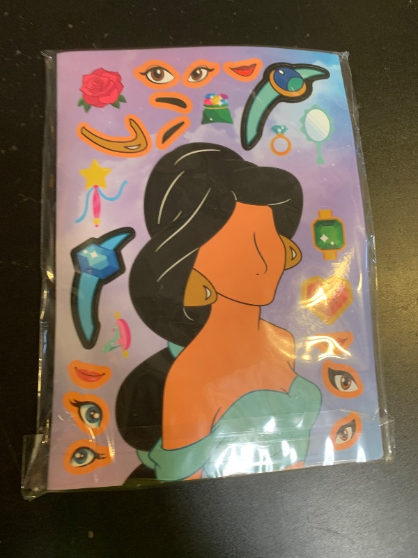 Photo 1 of 36 PCS Make-a-face Sticker Sheets Large Make Your Own Mix and Match Stickers for Kids Sticker Play Set Reusable Stickers Fantasy Kids Arts and Crafts Activity Party Favor Supplies Craft (Princess)